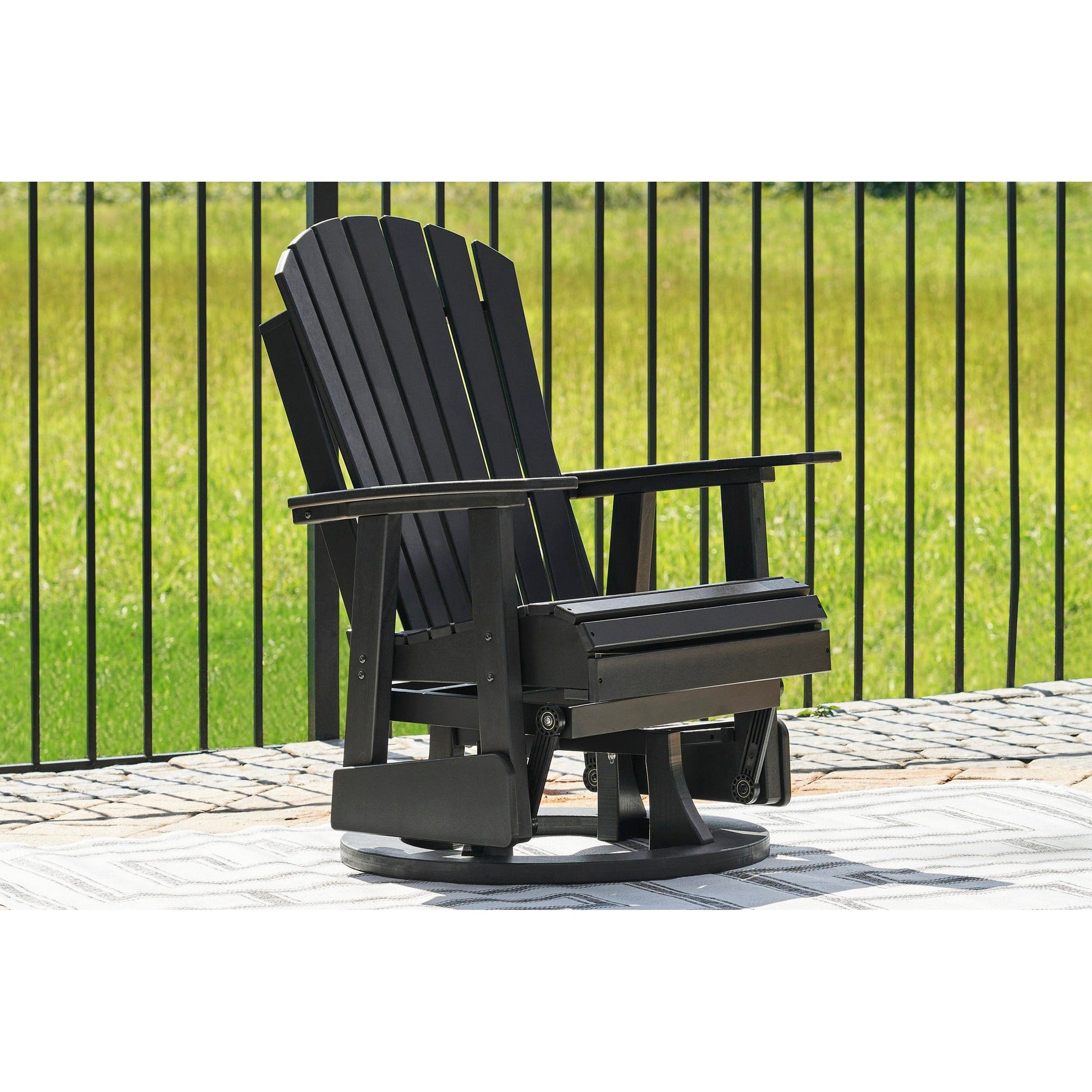 Poly Black Outdoor Swivel Glider Chair