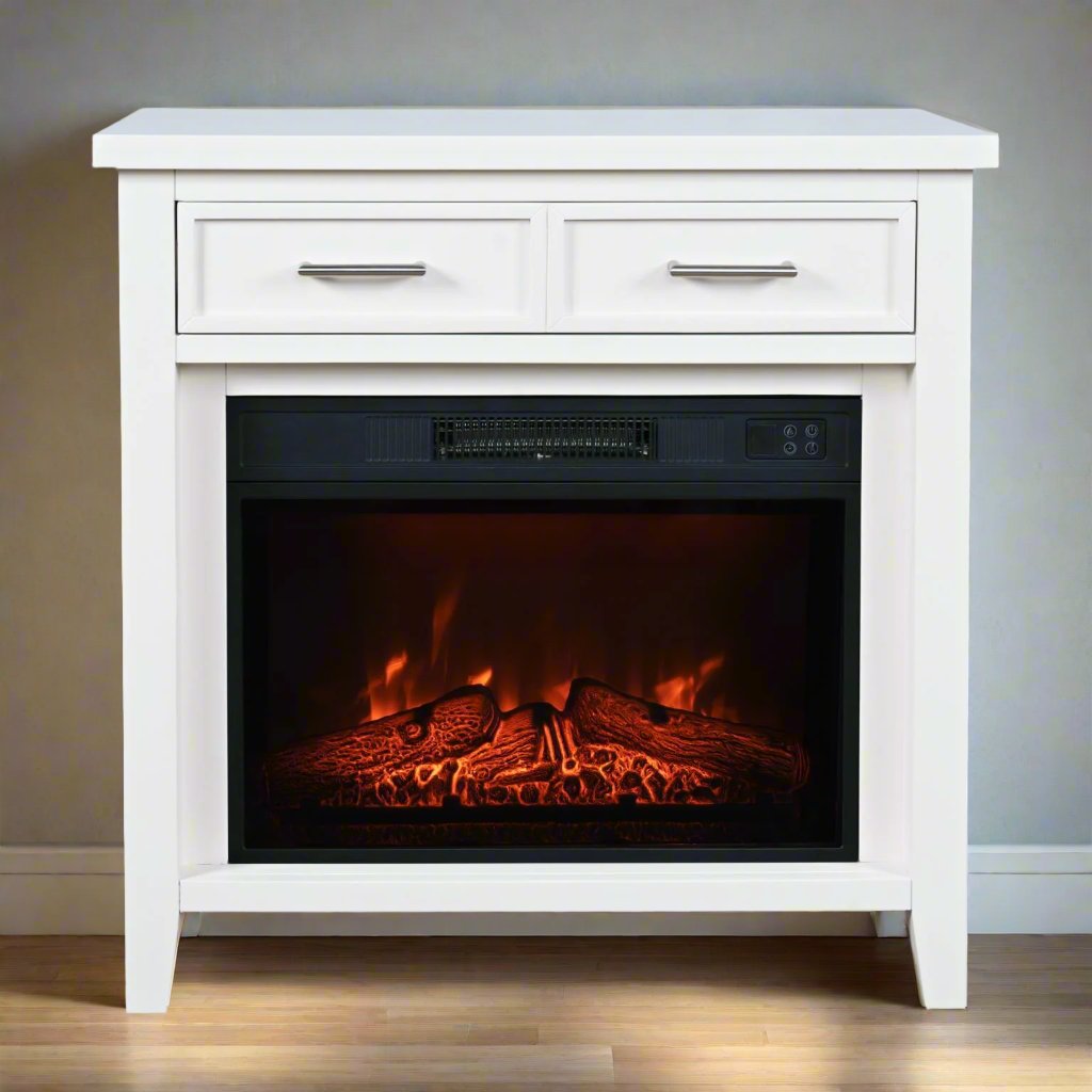 Urban White 32" Electric Fireplace & Media Console