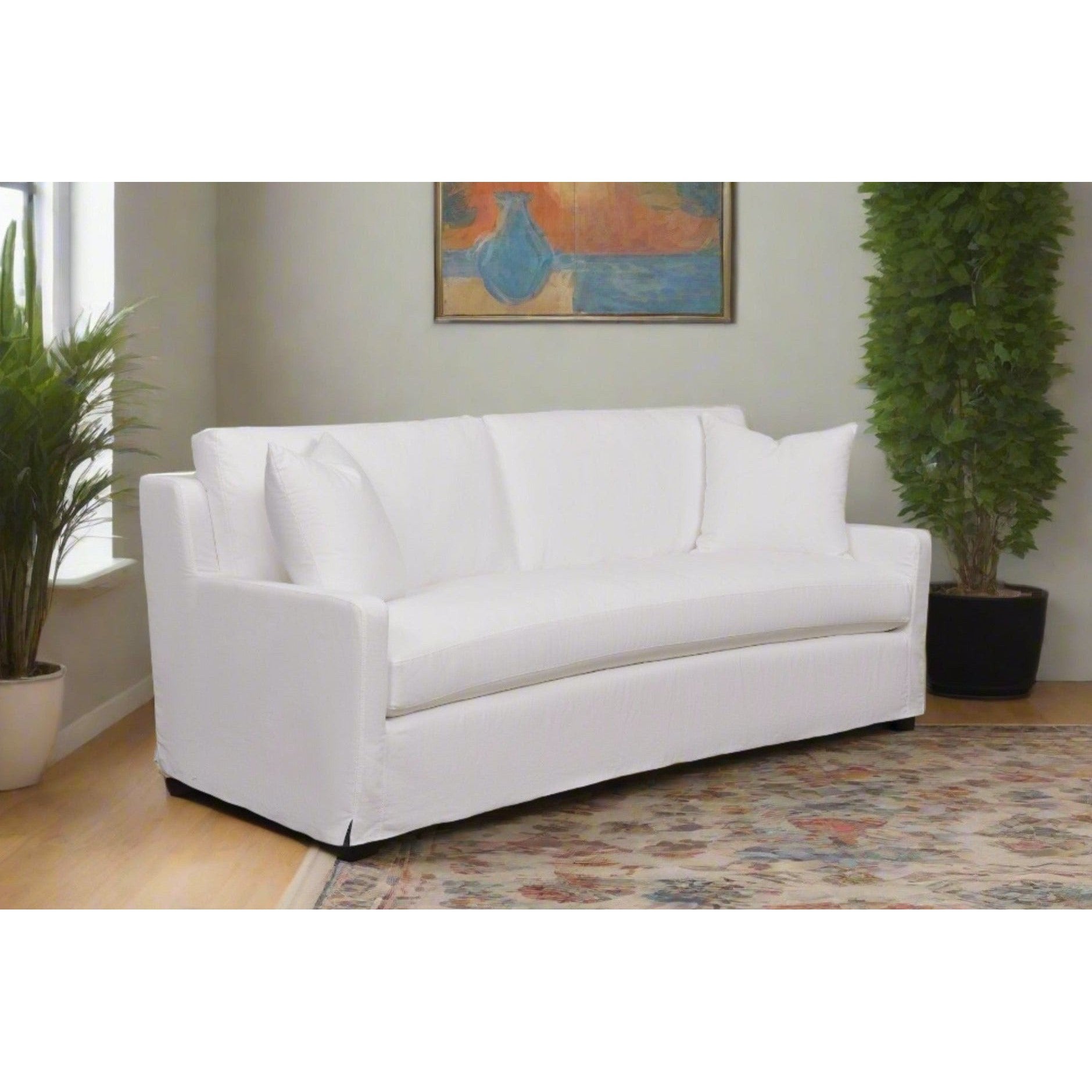 Lena 91" Slipcovered Bench Seat Sofa