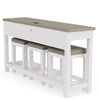 Napa White Multi-Use Console Table + 3 Stools Set