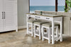 Napa White Multi-Use Console Table + 3 Stools Set