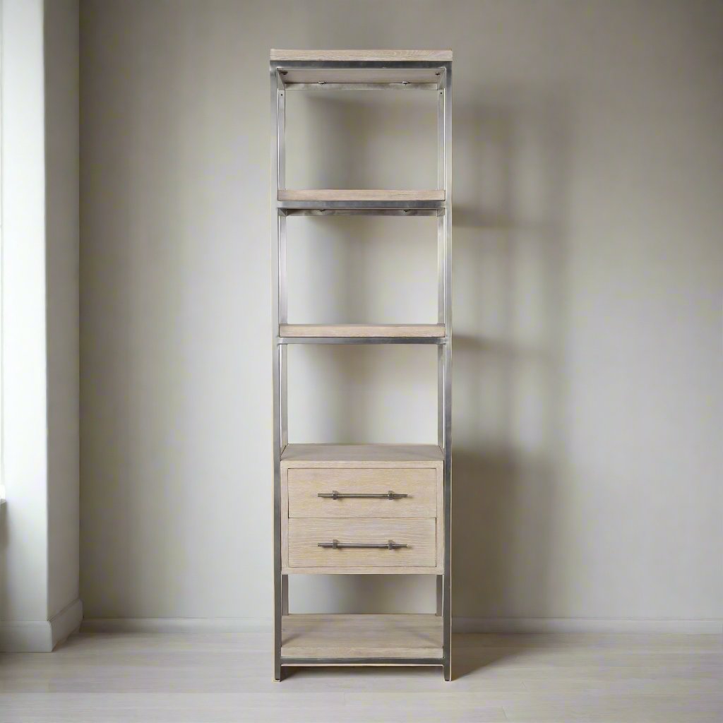 Adele 84" White Wash Book Case