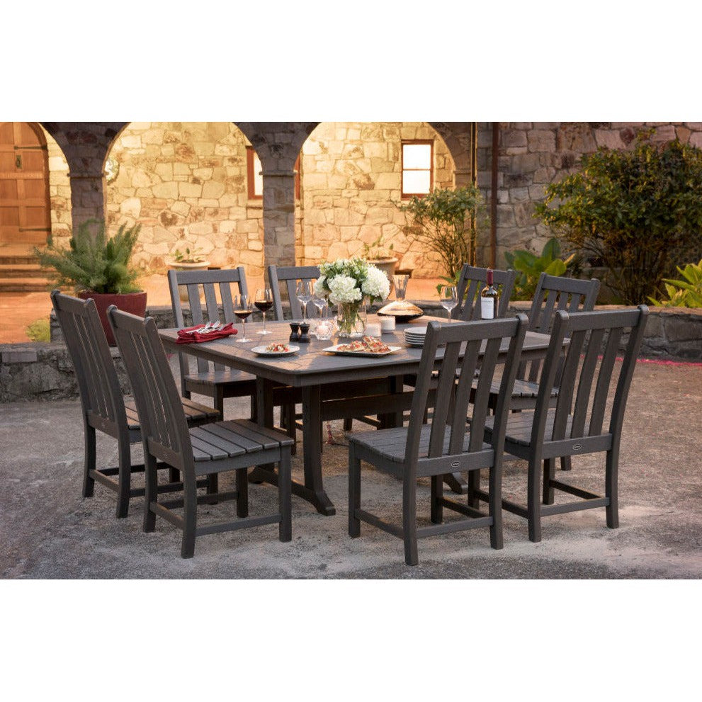 POLYWOOD Outdoor 59" Square Dining Tables -  Farmhouse or Nautical Trestle Style ,  Counter or Dining  Height Table