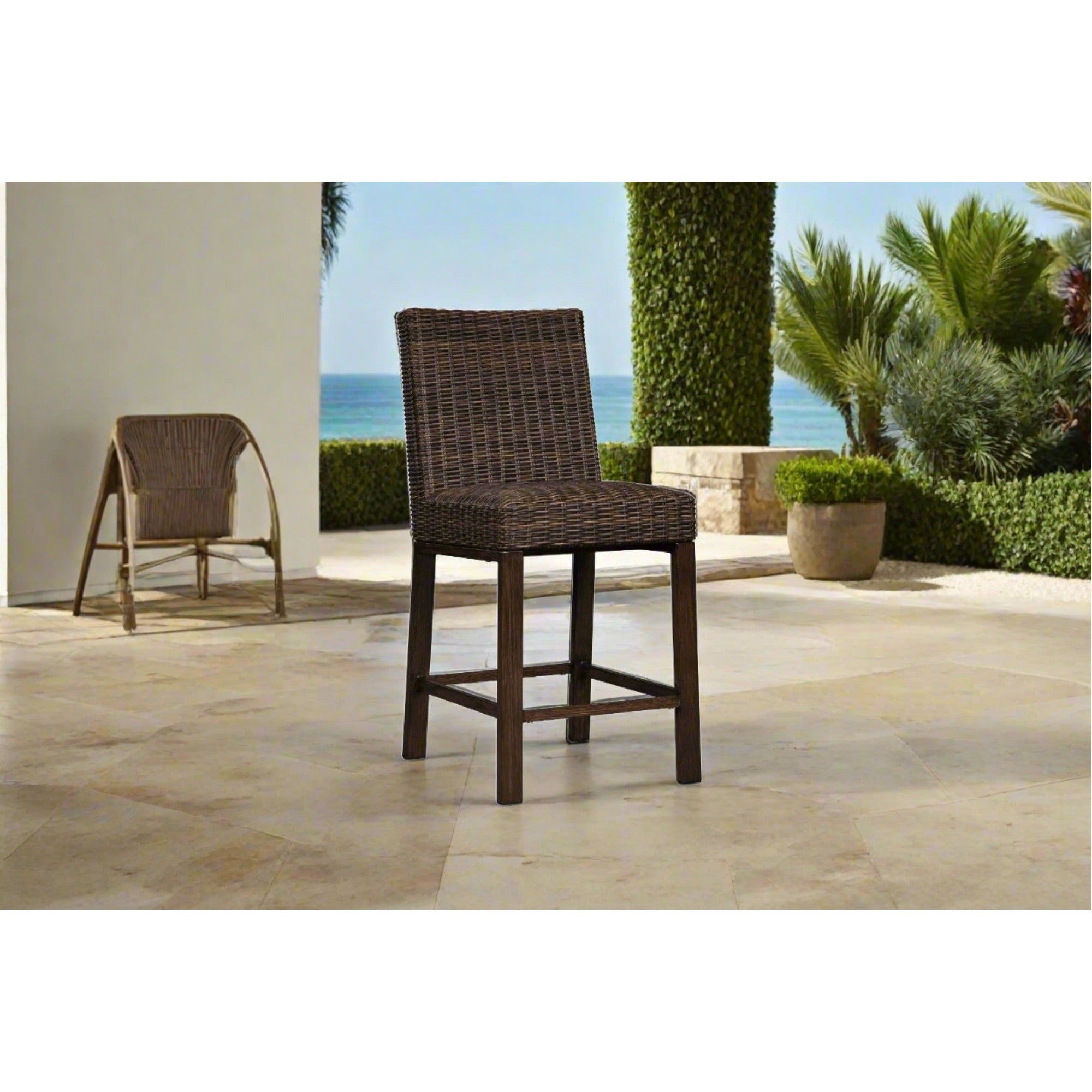 Sea Cliff Outdoor Woven Barstool