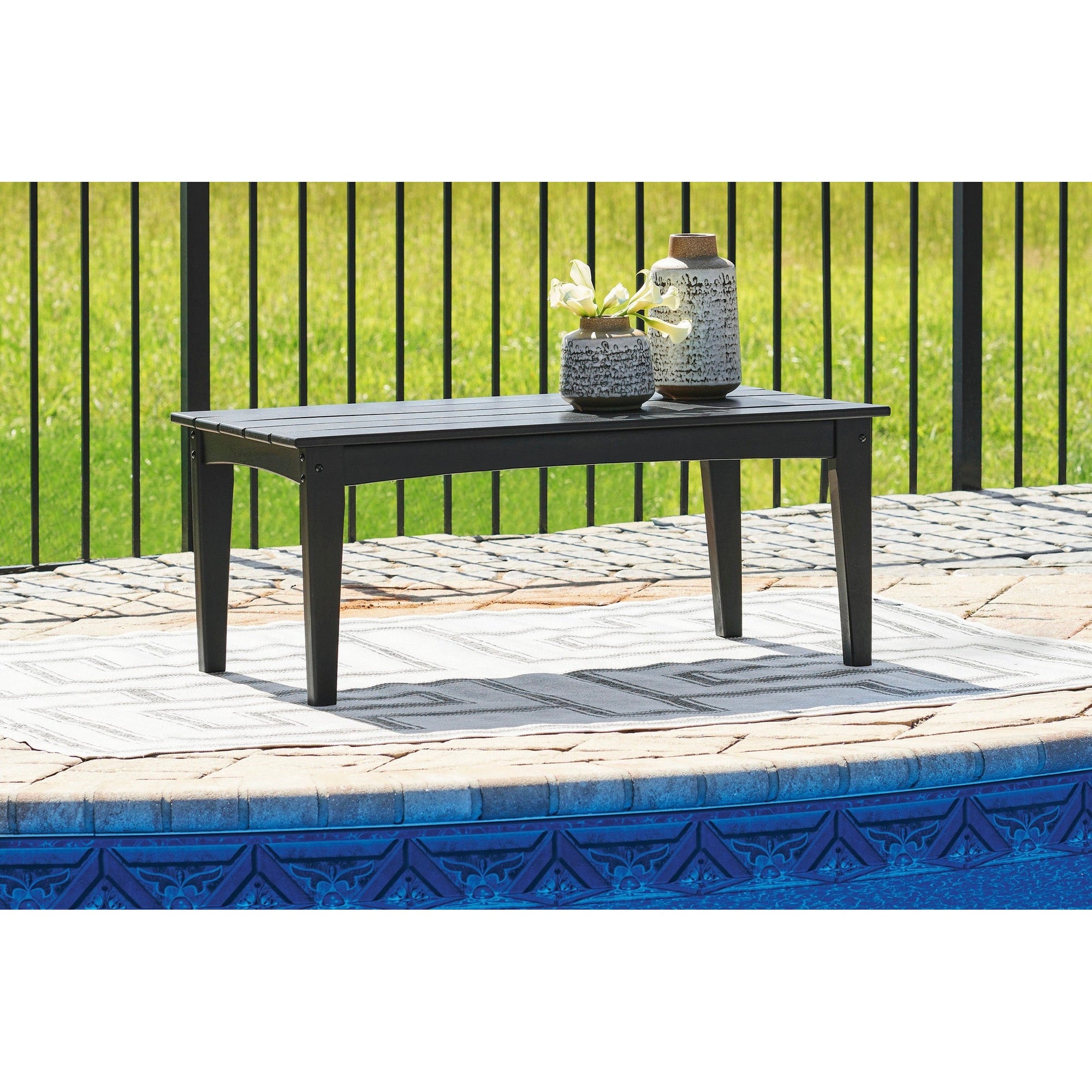 Poly Black Outdoor 44" Coffee Table