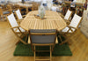 Harbour Teak Outdoor Dining Set (Teak Extendable Oval Table 71-95&quot; with 6 Teak Folding Yacht Armchairs)