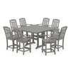 POLYWOOD Outdoor 59&quot; Square Dining Tables -  Farmhouse or Nautical Trestle Style ,  Counter or Dining  Height Table