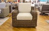 Carmel Brown Swivel Club Chair with LUX Heavy Weave