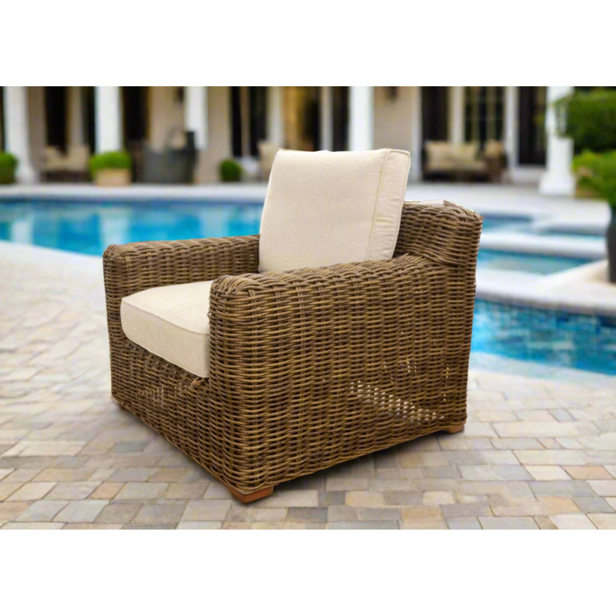 Carmel Brown Swivel Club Chair with LUX Heavy Weave - New for 2024