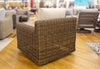 Carmel Brown Swivel Club Chair with LUX Heavy Weave