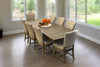 Caleb 9pc Dining Set (Extendable 84&quot;-114&quot; Reclaimed Pine Table +8 Upholstered Chairs)