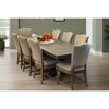 Caleb 9pc Dining Set (Extendable 84&quot;-114&quot; Reclaimed Pine Table +8 Upholstered Chairs)