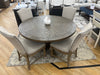 Caleb 5pc Dining Set (55&quot; Round Dining Table +4 Upholstered Flagstaff Chairs)