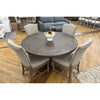 Caleb 5pc Dining Set (55&quot; Round Dining Table +4 Upholstered Flagstaff Chairs)