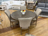 Caleb 5pc Dining Set (55&quot; Round Dining Table +4 Upholstered Flagstaff Chairs)