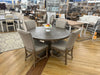 Caleb 5pc Dining Set (55&quot; Round Dining Table +4 Upholstered Flagstaff Chairs)