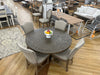 Caleb 5pc Dining Set (55&quot; Round Dining Table +4 Upholstered Flagstaff Chairs)