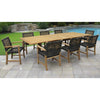 Teak Banquet 9pc Outdoor Dining Set (Teak Extendable Table 88-118&quot; with 8 Woven Sanur Arnchairs)