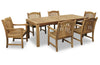 Teak Banquet 9pc Outdoor Dining Set (Teak Extendable Table 88-118&quot; with 8 Teak Tista Arnchairs +FREE Cushions)