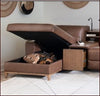 Positano Sectional in Havana Brown Leather 4-Pc Set