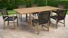 Bali Teak 7pc Outdoor Dining Set (Teak Rectangular Extendable Table 70-94&quot; with 6 Woven Sanur Armchairs)