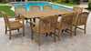 Bali Teak 7pc Outdoor Dining Set (Teak Rectangular Extendable Table 70-94&quot; with 6 Teak Tista Armchairs +FREE Cushions)