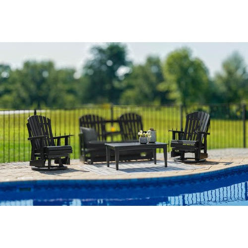 Poly Black 3-Piece Outdoor Swivel Glider Seating Set