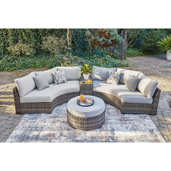 Montauk Curve Half Moon 3pc Sectional Set With Outdoor High Performa peter andrews