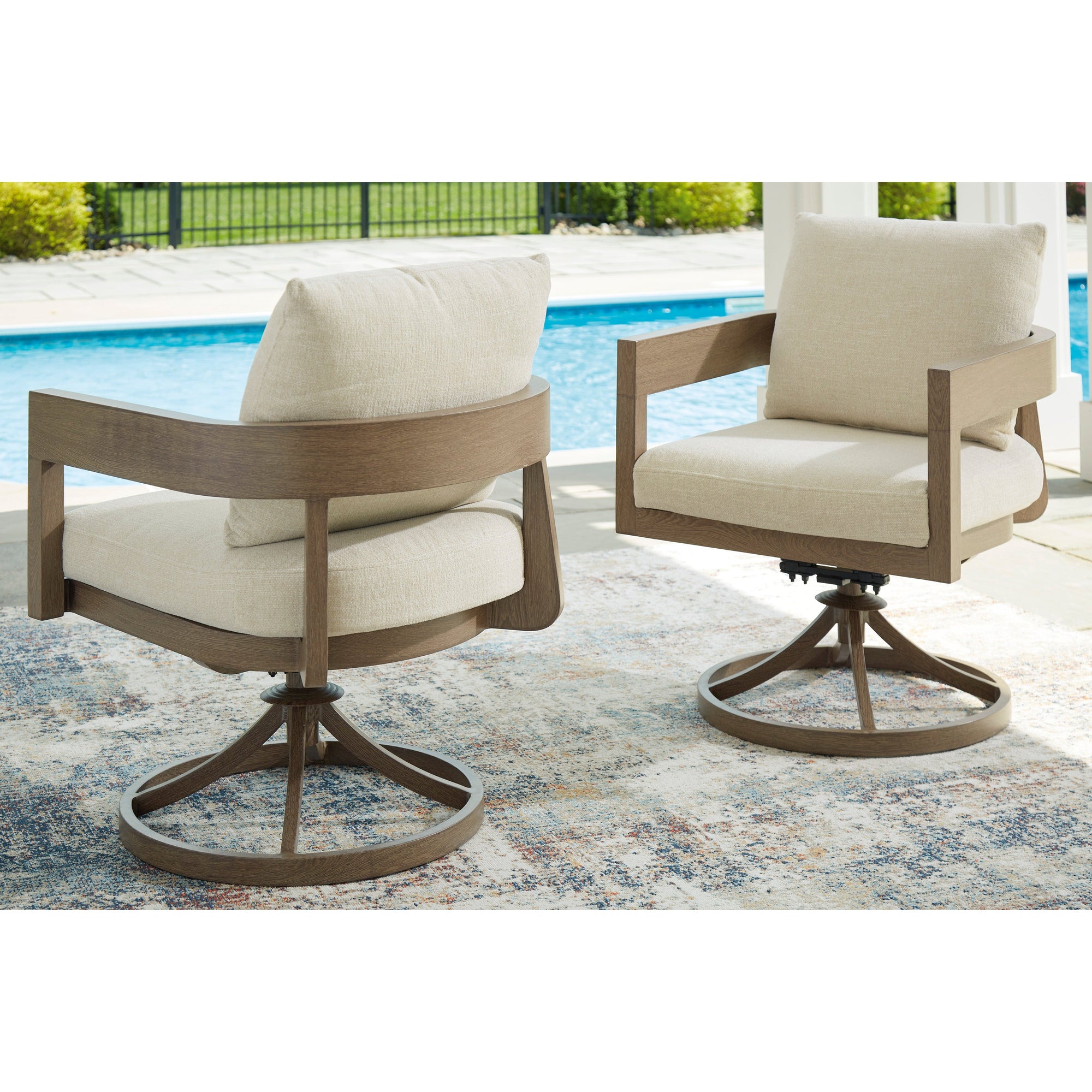 RH Curve Outdoor Swivel Armchair