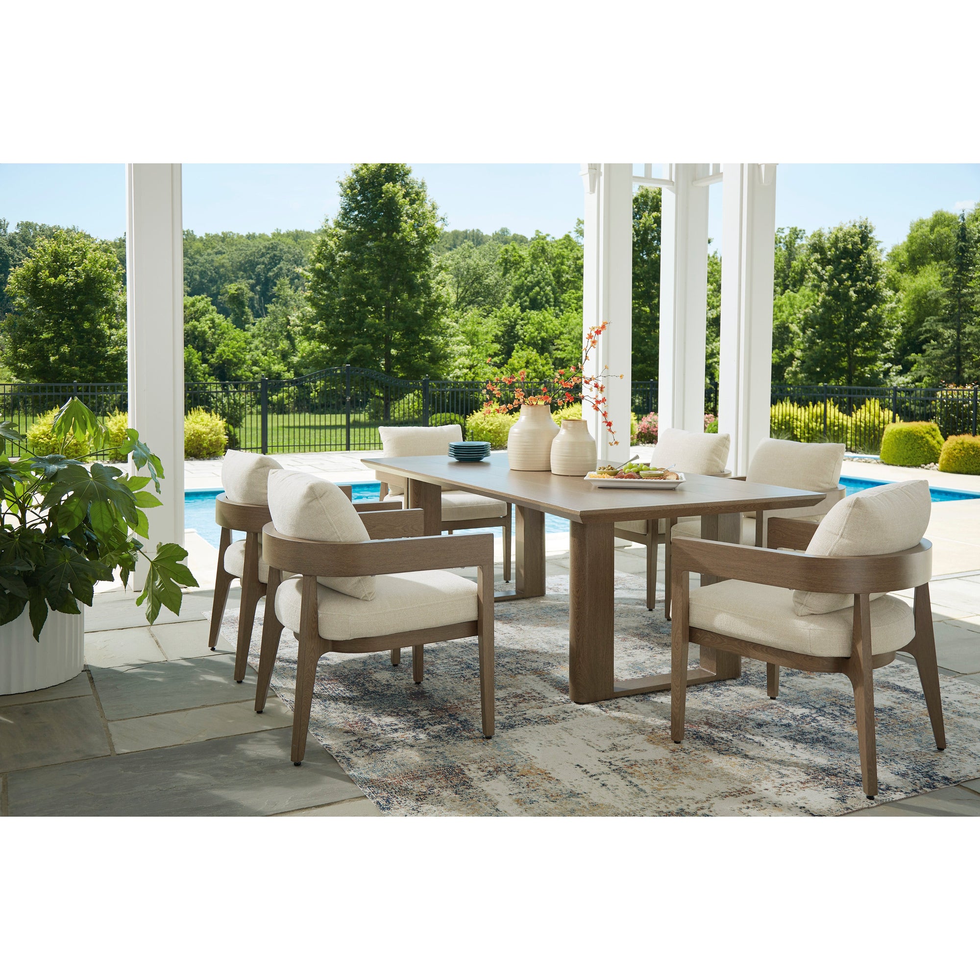 RH Curve  7pc Outdoor Dining Set