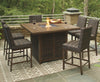Sea Cliff Firepit Dining Set Outdoor Bar Height 5 or 9 pc