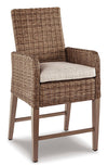 Fire Island Mist Outdoor Woven Barstool