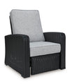 Fire Island Black Outdoor Woven Recliner