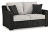 Fire Island Black Outdoor 59&quot; Love Seat