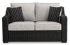 Fire Island Black Outdoor 59&quot; Love Seat