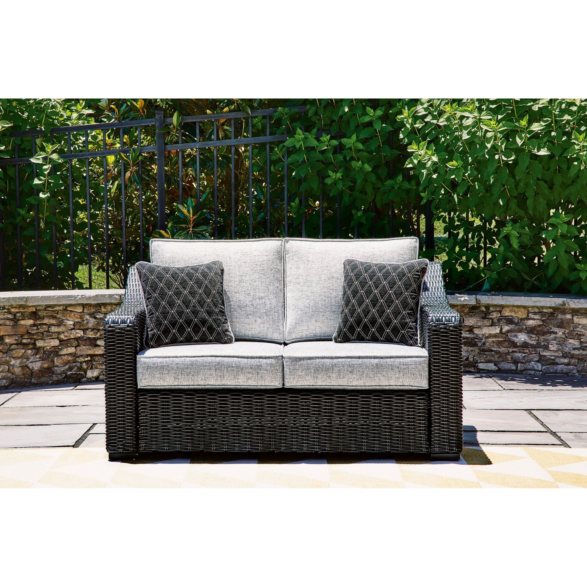 Fire Island Black Outdoor 59" Love Seat