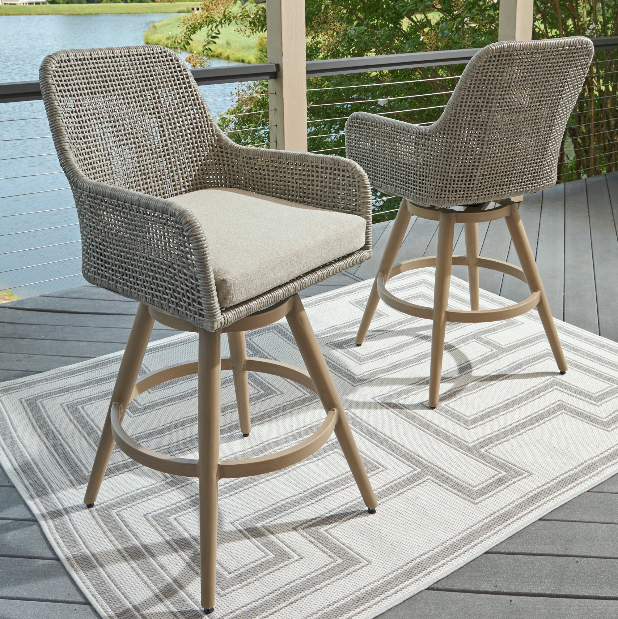 St Barts Open Weave Outdoor Barstool