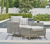 St. Barts Open Weave  Outdoor 28&quot; Ottoman with Cushion