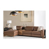 Positano Sectional in Havana Brown Leather 4-Pc Set