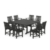 POLYWOOD Outdoor 59&quot; Square Dining Tables -  Farmhouse or Nautical Trestle Style ,  Counter or Dining  Height Table