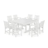 POLYWOOD Outdoor 59&quot; Square Dining Tables -  Farmhouse or Nautical Trestle Style ,  Counter or Dining  Height Table