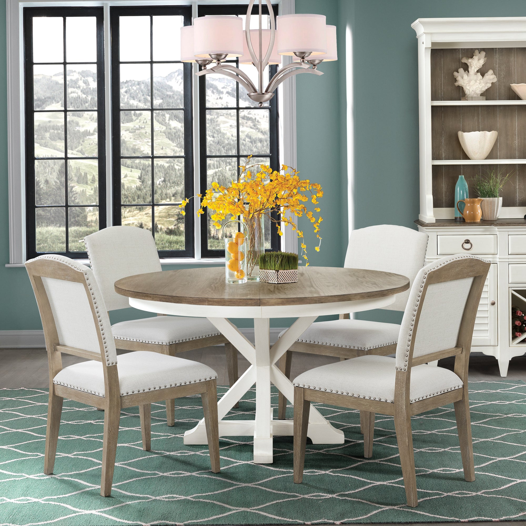 Charleston 5-pc Round Dining Set  - Extendable (48-66")