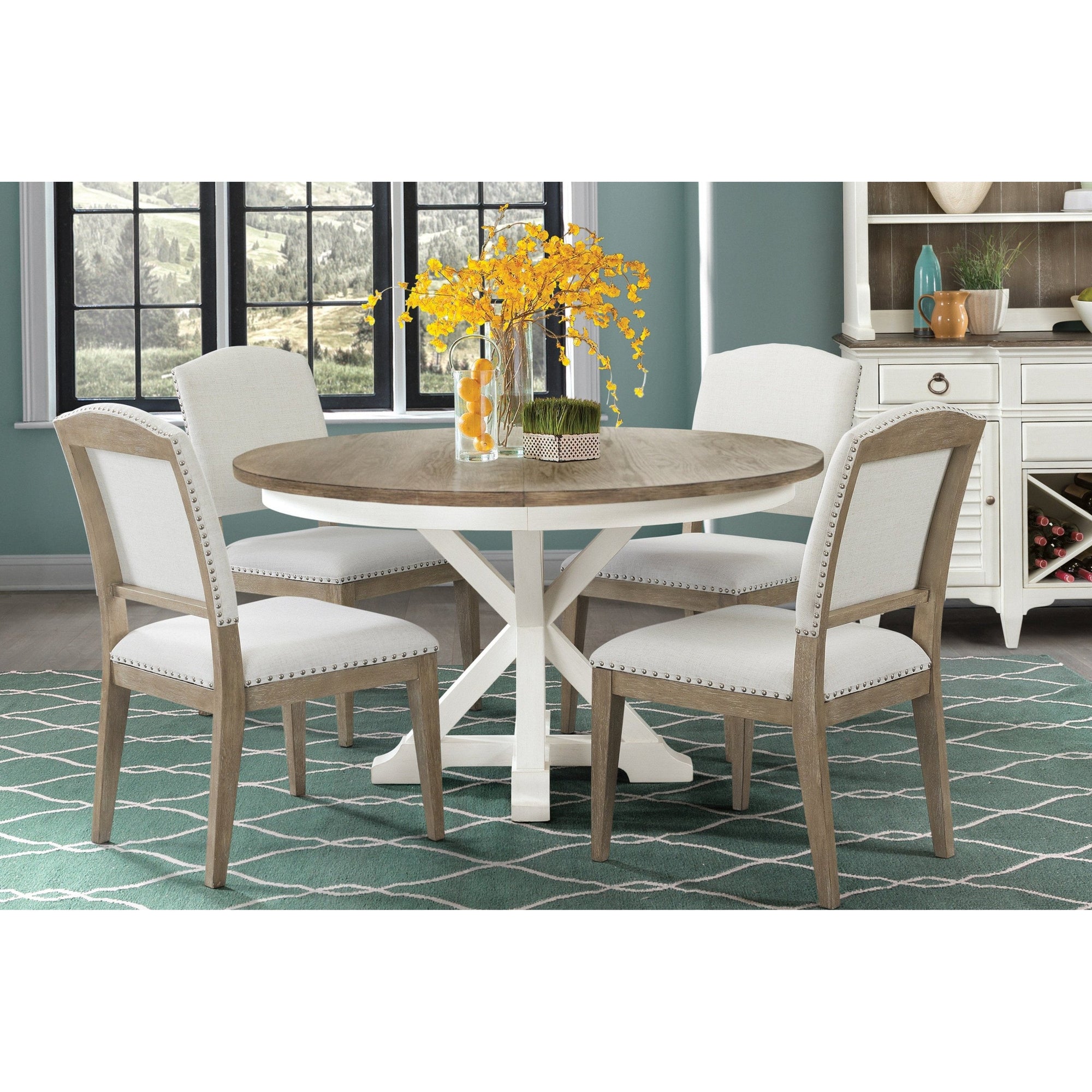 Charleston 5-pc Round Dining Set  - Extendable (48-66")