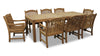 Rinjani Teak 9pc Outdoor Dining Set (Teak 94&quot; Rectangular Table with 8 Tista Teak Armchairs +FREE Cushions)