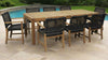 Rinjani Teak 9pc Outdoor Dining Set (Teak 94&quot; Rectangular Table with 8 Sanur Woven Armchairs)