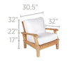 Miami Teak 4pc Outdoor Patio Seating Set