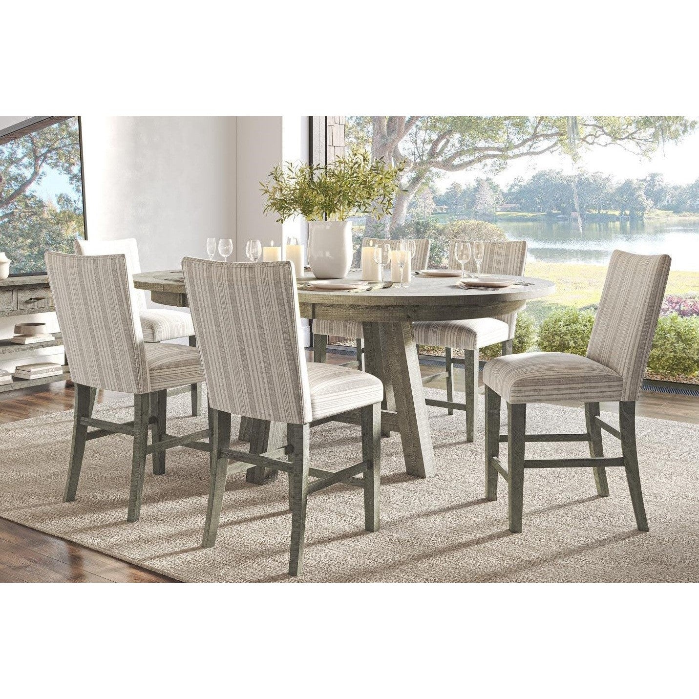 Saratoga 7-Pc Dining Set Oval Extension (54"-78") Counter Height