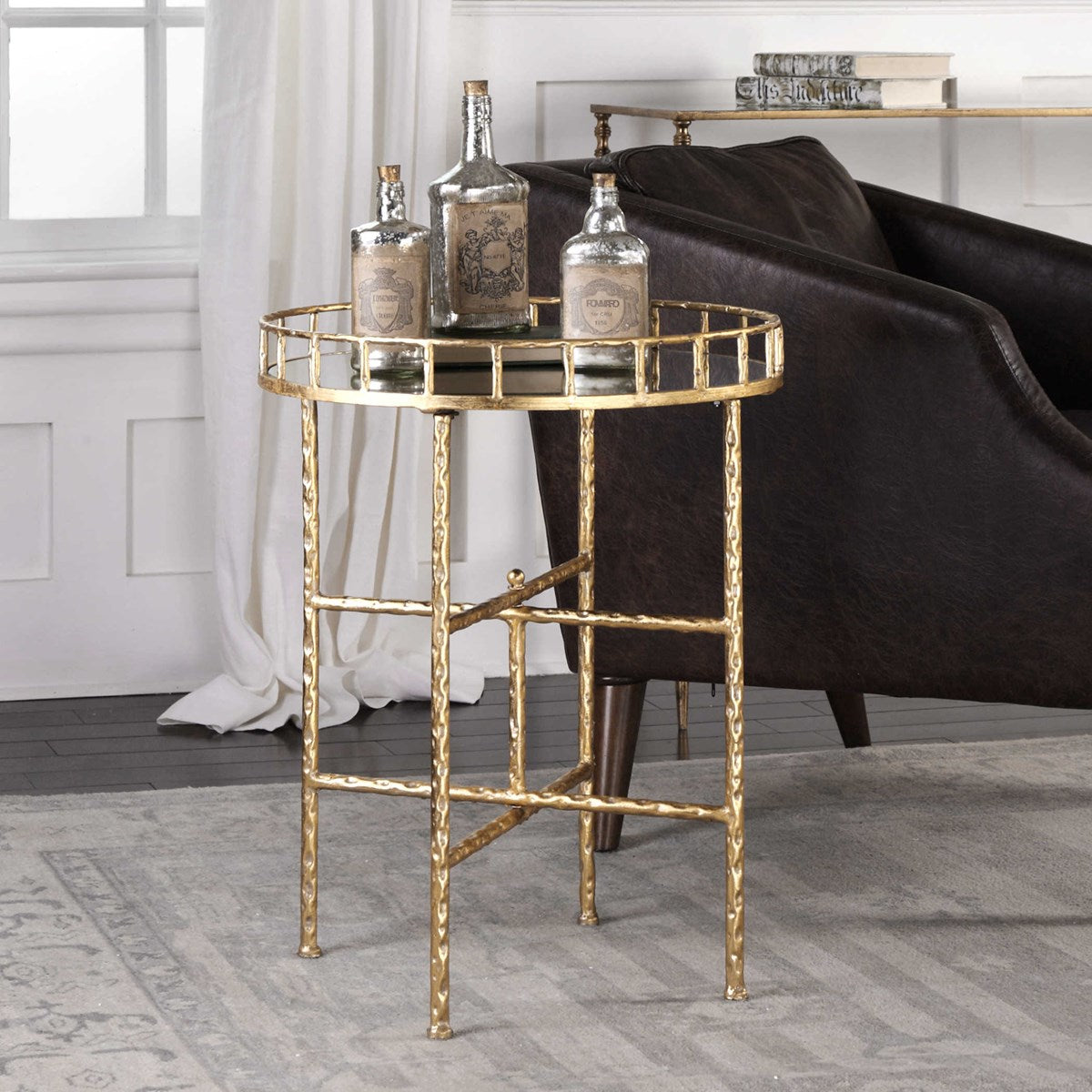 Tilly 20" Round Gold Accent Table