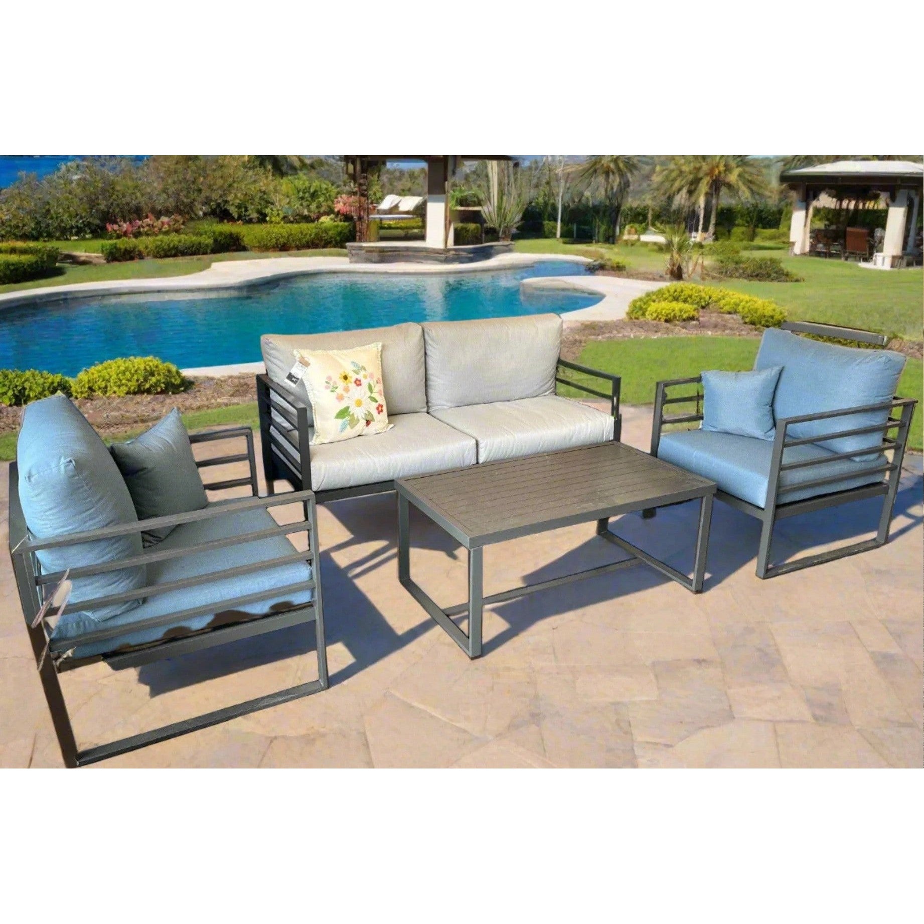 Graphite Grey 4-Piece Outdoor Seating Set - New for 2024
