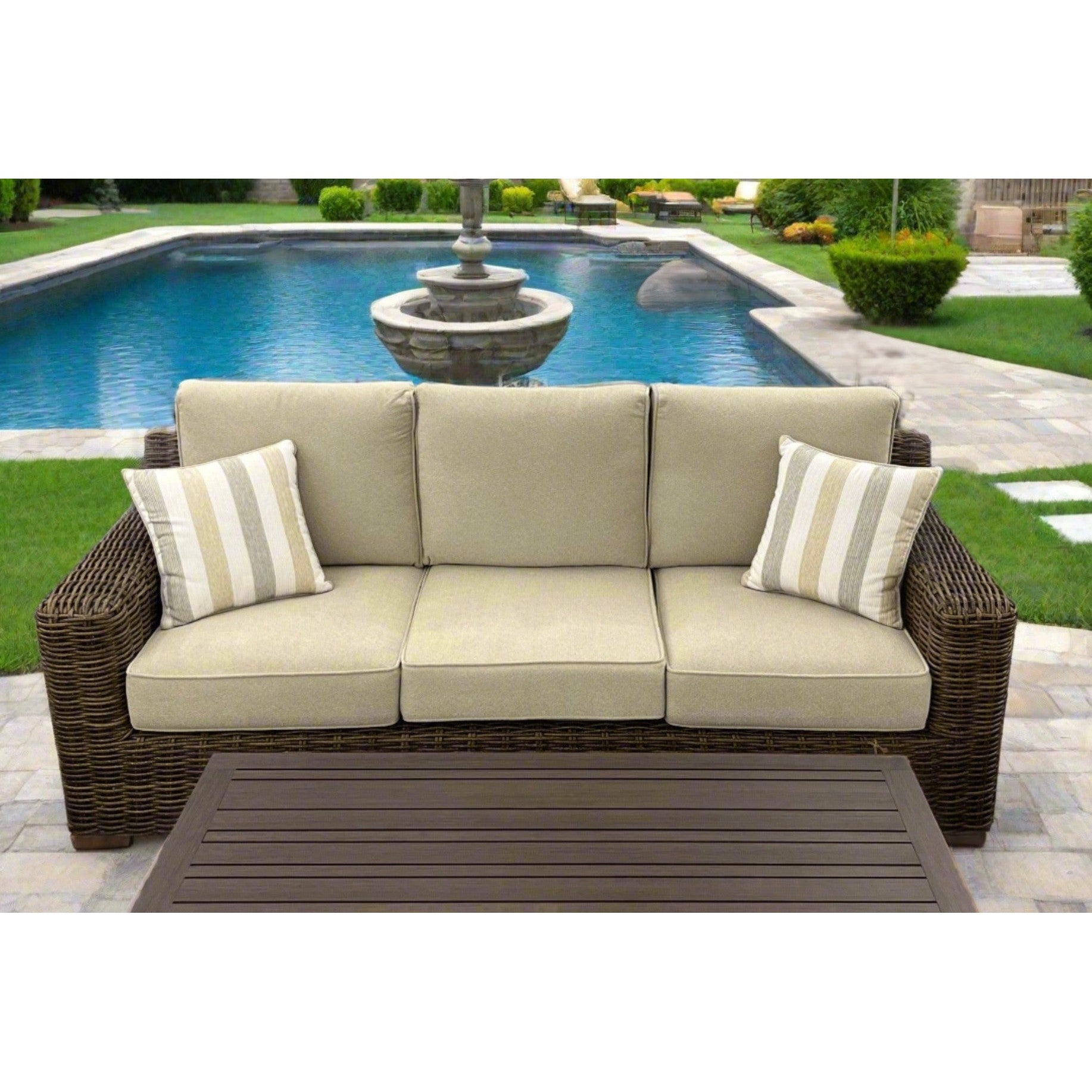 Carmel Brown 87" Outdoor Sofa with LUX Heavy Weave  - New for 2024